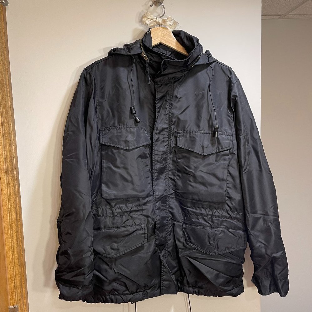 GAP | BLACK HOODED WEATHER RESISTANT UTILITY COAT | SIZE XS